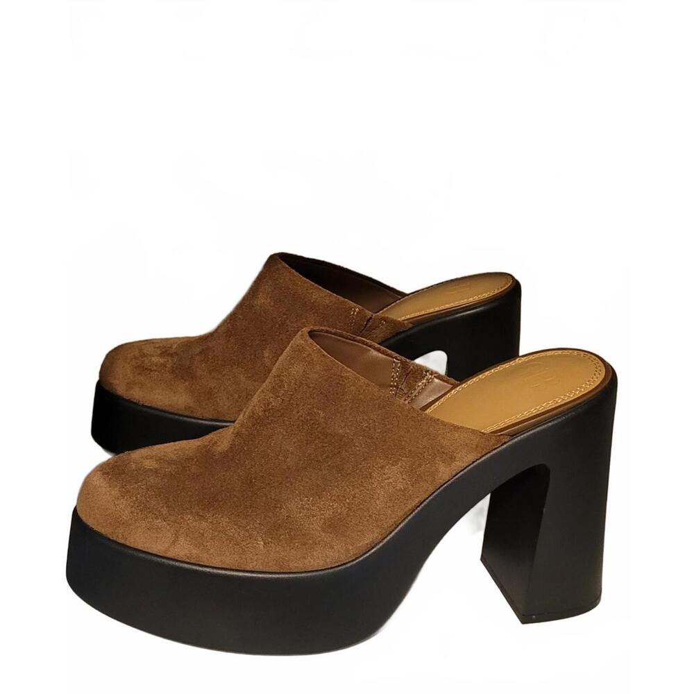 Gianni Bini Gianni Bono Brown Suede Clog Platform Mules Women's Size 10 M